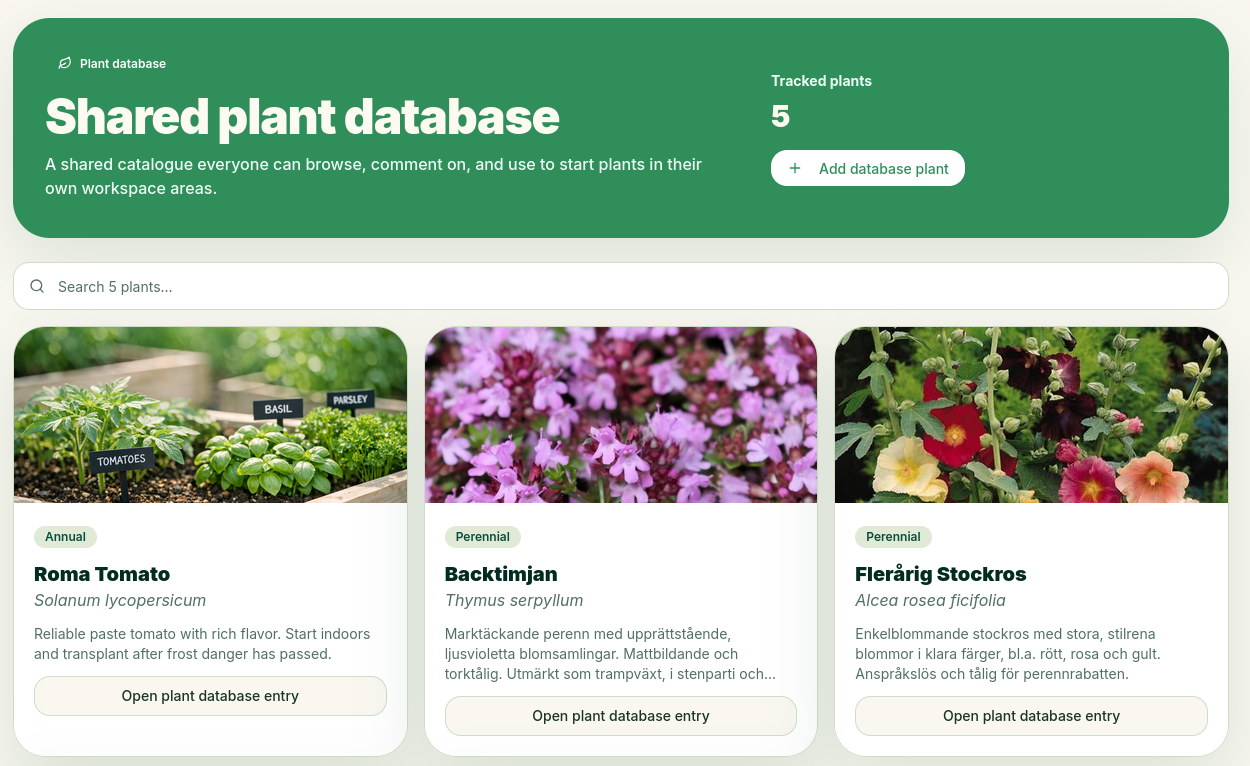 Plant Database
