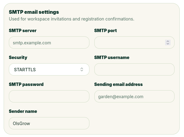 SMTP Settings