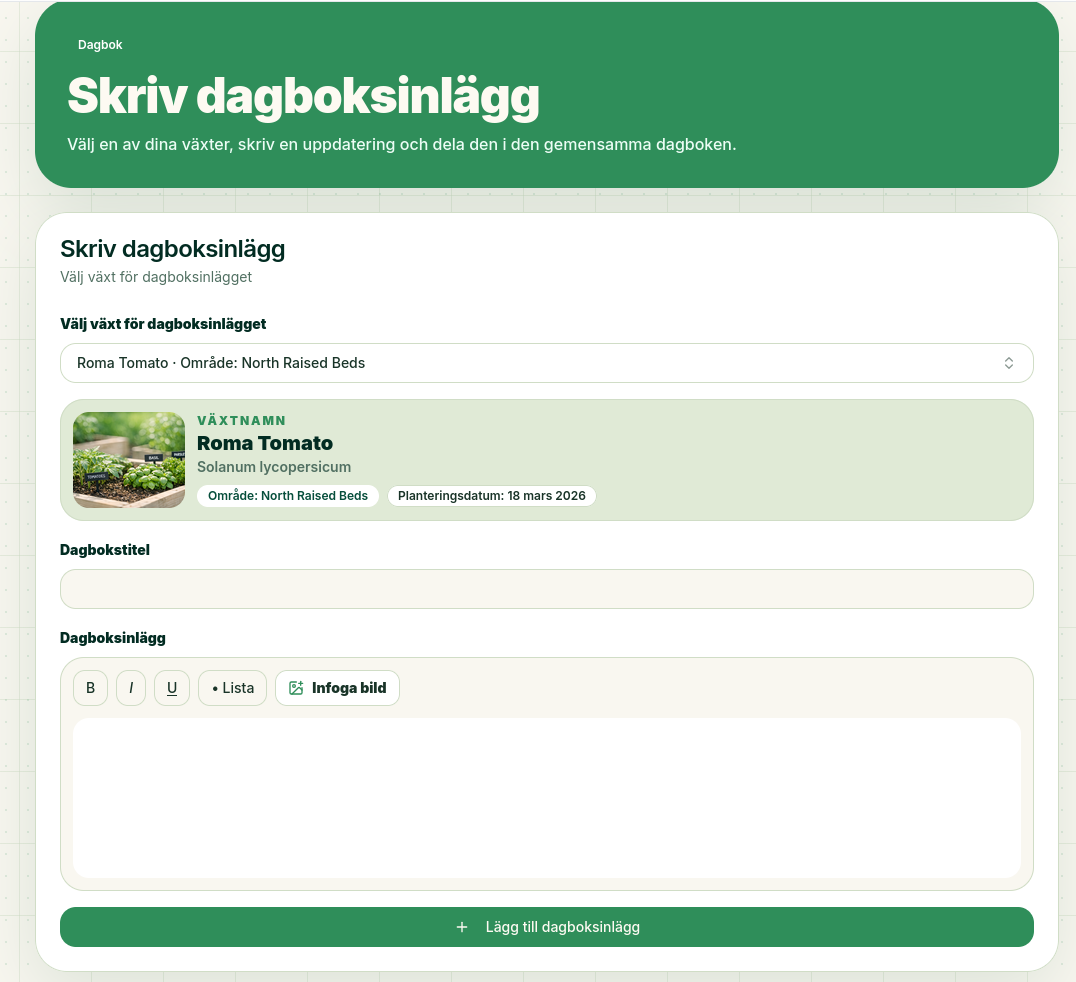 Skriv dagboksinlägg
